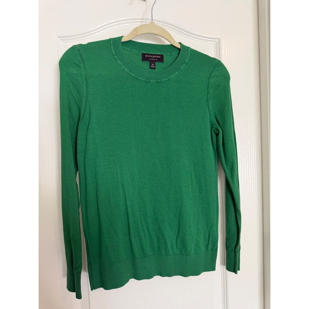 Banana Republic Green Forever Sweater Womens Crewneck Knit EUC M
